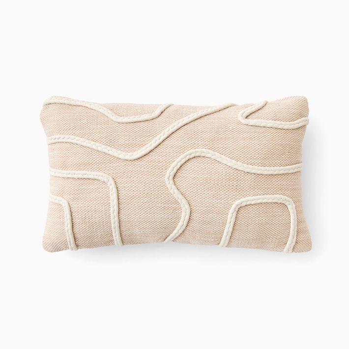 Outdoor Abstract Roping Pillow | Sand