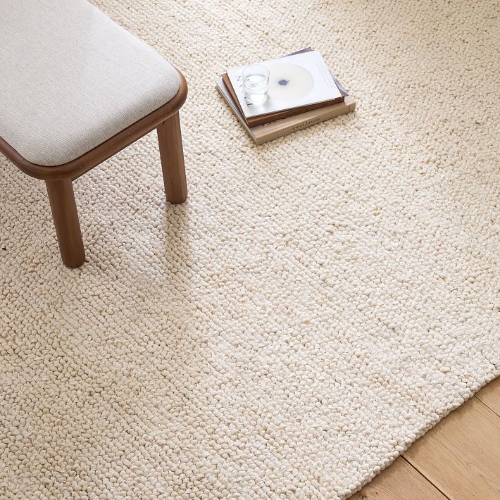 Mini Pebble Wool Jute Rug | West Elm