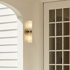 Weston Fluted Glass Double Short Indoor/Outdoor Sconce (16&quot;)