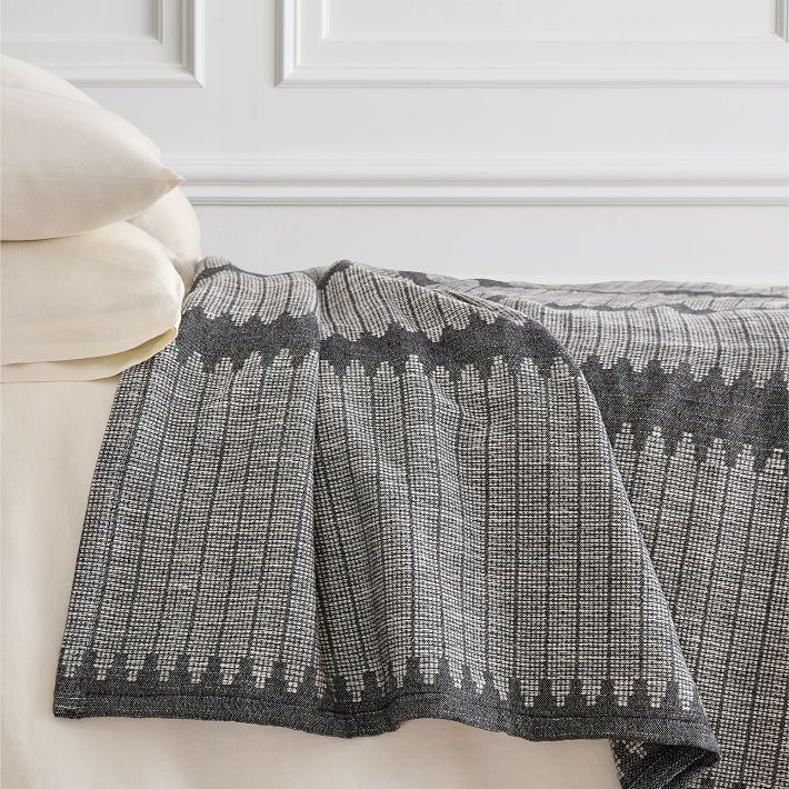 Reversible Woven Bed Blanket - Queen - Black