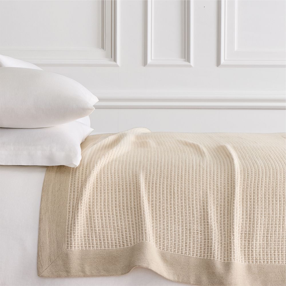 Two-Tone Cotton Linen Blanket - king