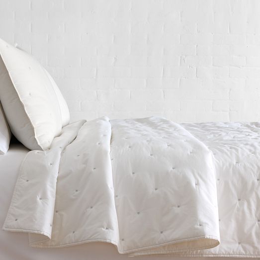 Edredón bordado de algodón lavado orgánico de West Elm