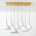 Sculptural 7-Light Cone Chandelier