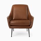 Lottie Leather Chair - Metal Legs