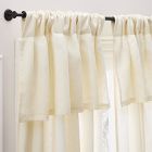 European Flax Linen Valance Light-Filtering Curtain