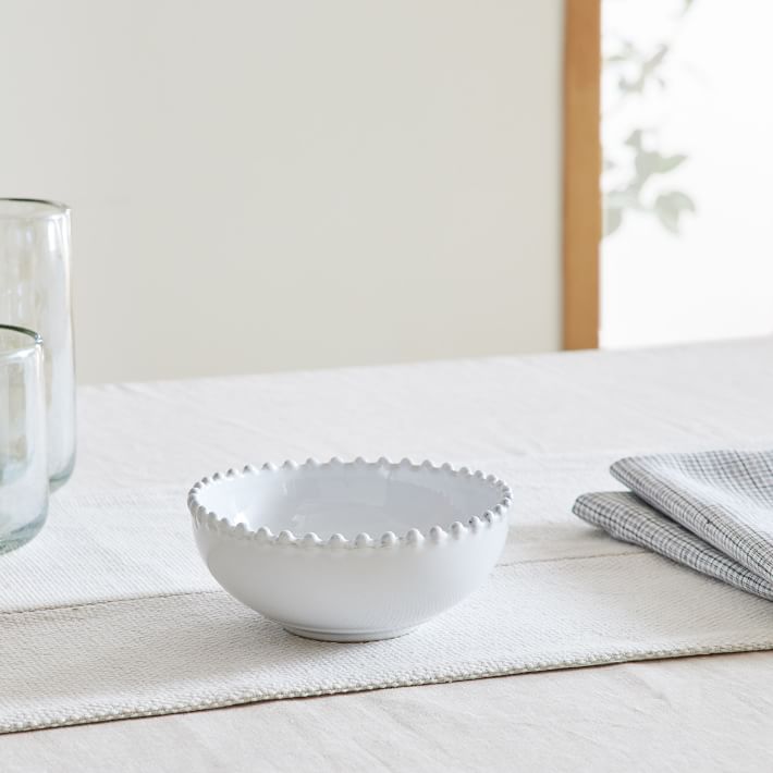 Costa Nova Pearl White Stoneware Low Bowls