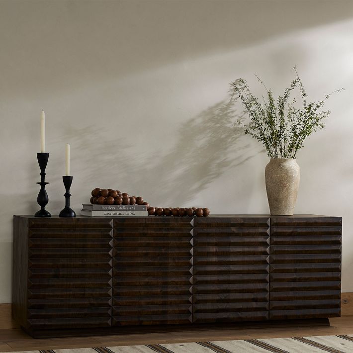 Ridged Doors Media Console (78&quot;)