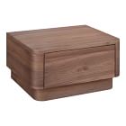 Rina Curved Oak Pedestal Nightstand (20")