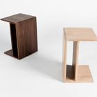 Wood C-Shaped Side Table (12.5