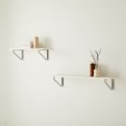 Linear White  Lacquer Wall Shelves with Parallel Brackets