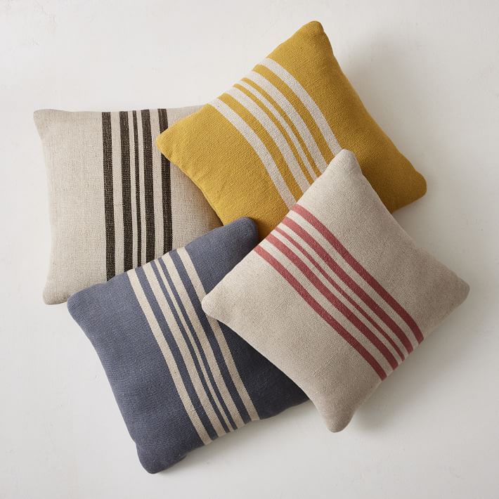 Natural Centre Stripe Indoor/Outdoor Pillow