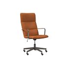 Chip & Dent: Cooper Mid-Century Dark Bronze High Back Vegan Leather Saddle Office Chair