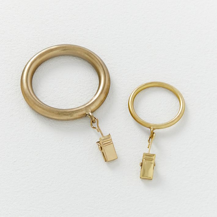 Round Metal Curtain Rings (Set Of 7) - Antique Brass | West Elm