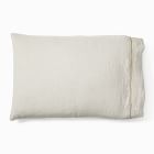 Open Box: Euro Linen Pom Pom King Pillowcase, Natural Flax