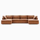 Harmony Modular Leather 3-Piece U-Shaped Chaise Sectional (158")