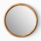 Geo Burled Wood Wall Mirror - Round