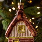 Glass Cabin Ornament - Brown
