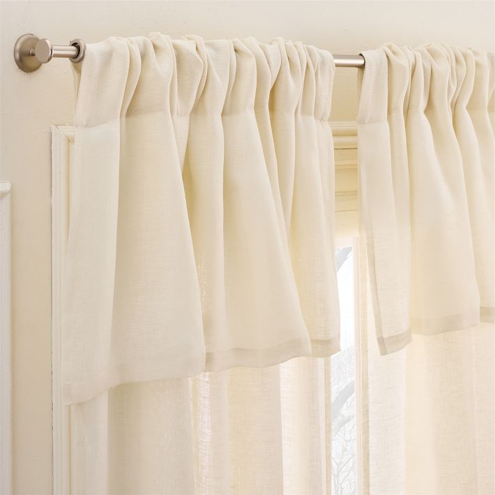 Sheer European Flax Linen Valance Curtain