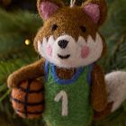 Felt Fox Playing Basketball Ornament