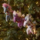 Felt Unicorns in Lights Ornaments (Set of 3)