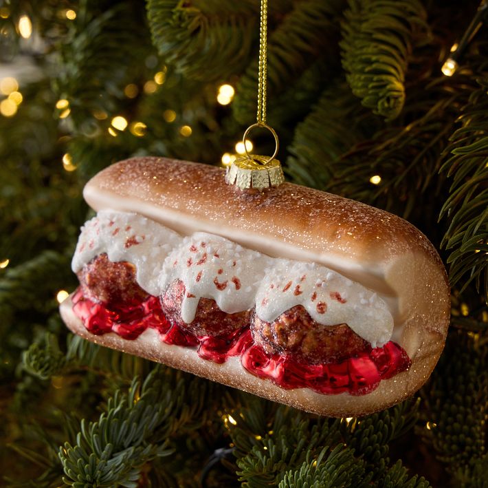Glass Meatball Sub Ornament