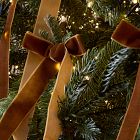Green Velvet Clip-On Bow Ornaments (Set of 6)