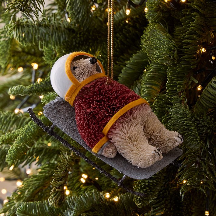 Bottlebrush Polar Bear Ornament