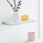 Open Box: Modern Overhang Glass Bathroom Shelf