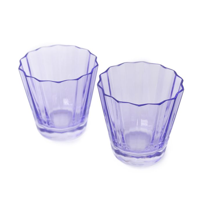 Estelle Colored Glass Sunday Lowball Glass Sets
