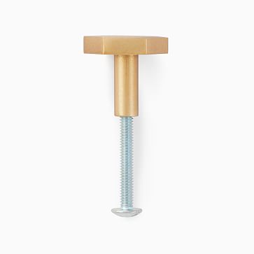 Alden Hexagon Knob, Antique Brass