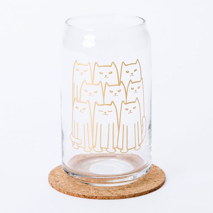 Counter Couture Beer Can Glass Sets - cats