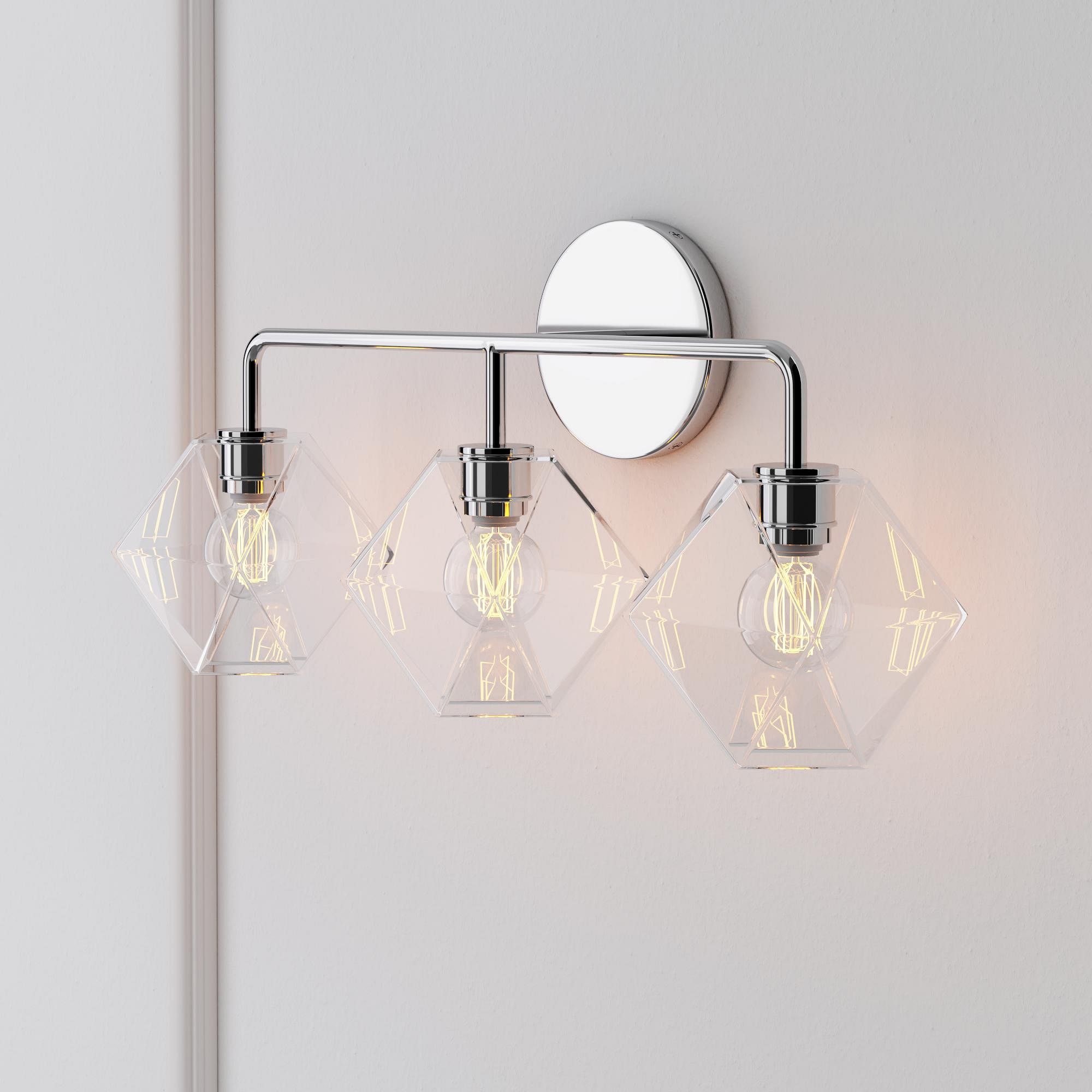 Sculptural 3-Light Faceted Sconce | West Elm