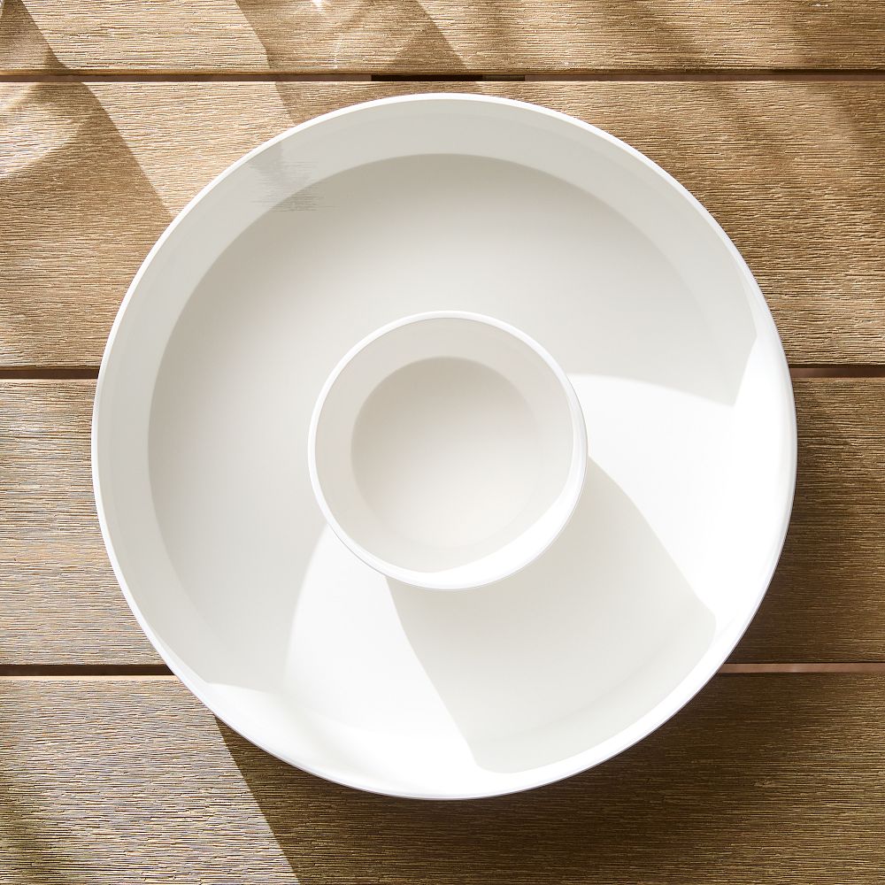 Modern Melamine Chip & Dip Server