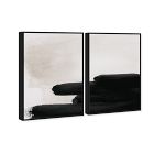 Black Degrade Diptych Framed Canvas Wall Art