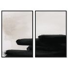 Black Degrade Diptych Framed Canvas Wall Art
