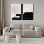 Black Degrade Diptych Framed Canvas Wall Art