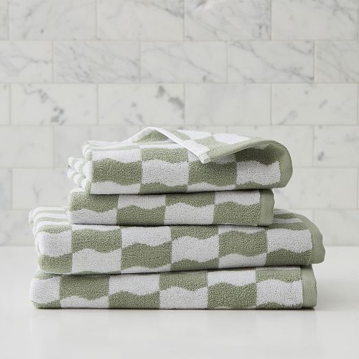 Hand Towels - Wavy Blocks
