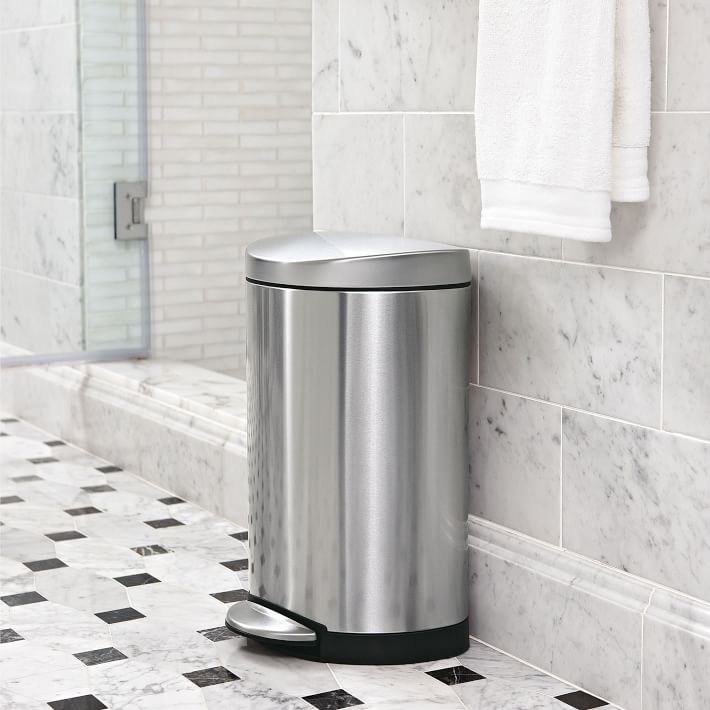 simplehuman 6L Semi-Round Step Trash Can
