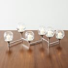 Glass &amp; Globe Polished Nickel Hexagonal Candelabra