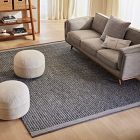 Cotton Canvas Round Pouf