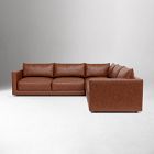 Melbourne Leather 3-Piece L-Shaped Sectional (116"&ndash;126")
