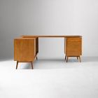 Mid-Century Modular L-Shaped Desk w/ File Cabinet &amp; Bookcase (70&quot;)