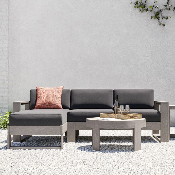 Outdoor Sectional West Park Black Aluminum Outdoor Patio
