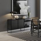 Ridged Glass &amp; Metal Buffet (35.5&quot;&ndash;71&quot;)