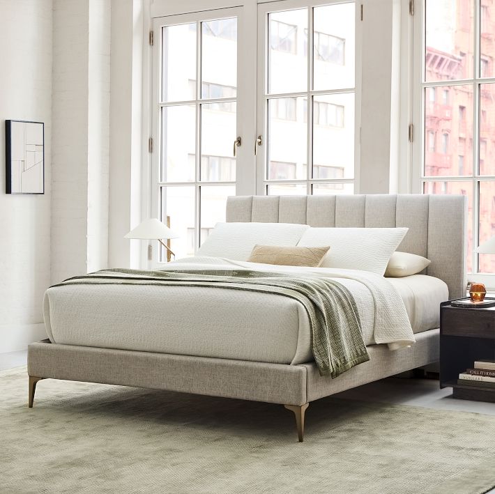 Emmett Channeled Bed - Metal Legs
