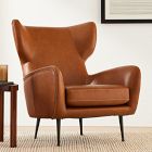 Lucia Leather Wing Chair - Metal Legs
