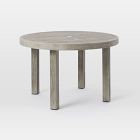 Portside Wood Outdoor Round Dining Table (48") &amp; Stacking Chairs Set