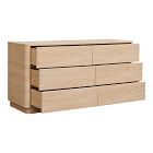 Rina Curved Oak Pedestal 6-Drawer Dresser