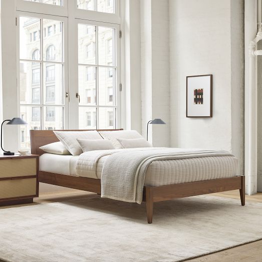 Roan Bed: Solid Mahogany Frame, Walnut Finish | West Elm