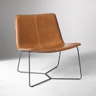 Chip & Dent: Slope Leather Lounge Chair, Saddle Leather, Nut, Charcoal